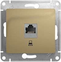 Розетка компьютерная без рамки Systeme Electric Glossa 1-м. RJ45 5e титан картинка